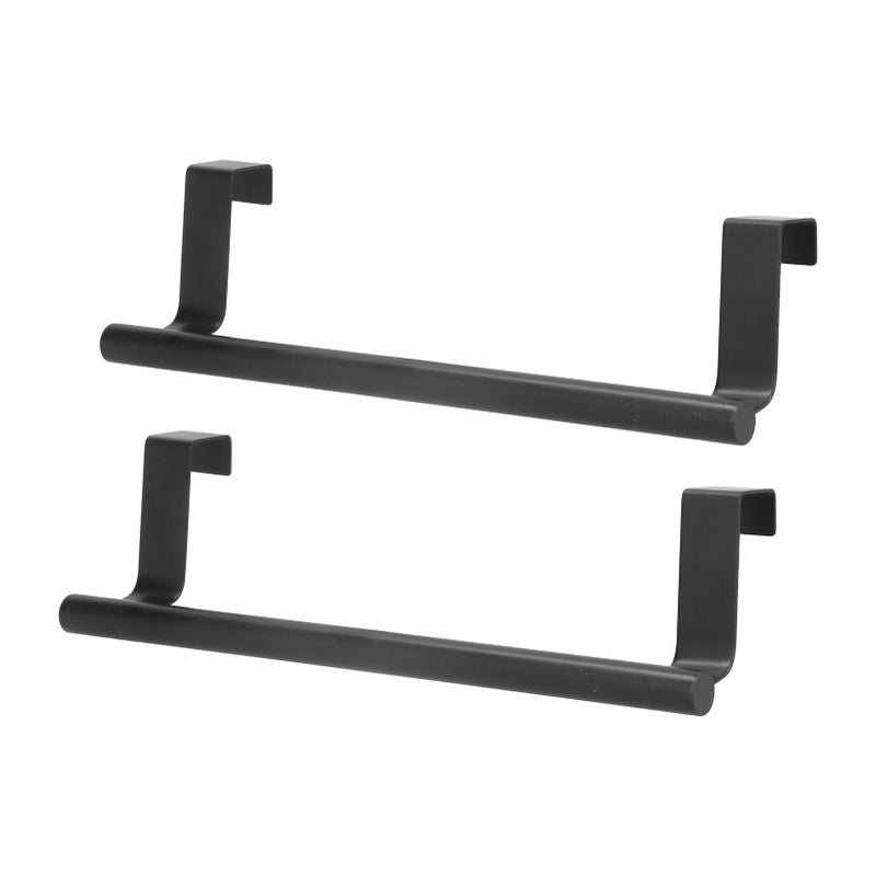 2Pcs Towel Rack Black Hangable Punch Free Nail Free Cabinet Door Towel Rack for Home Hotel23CM - Image 3