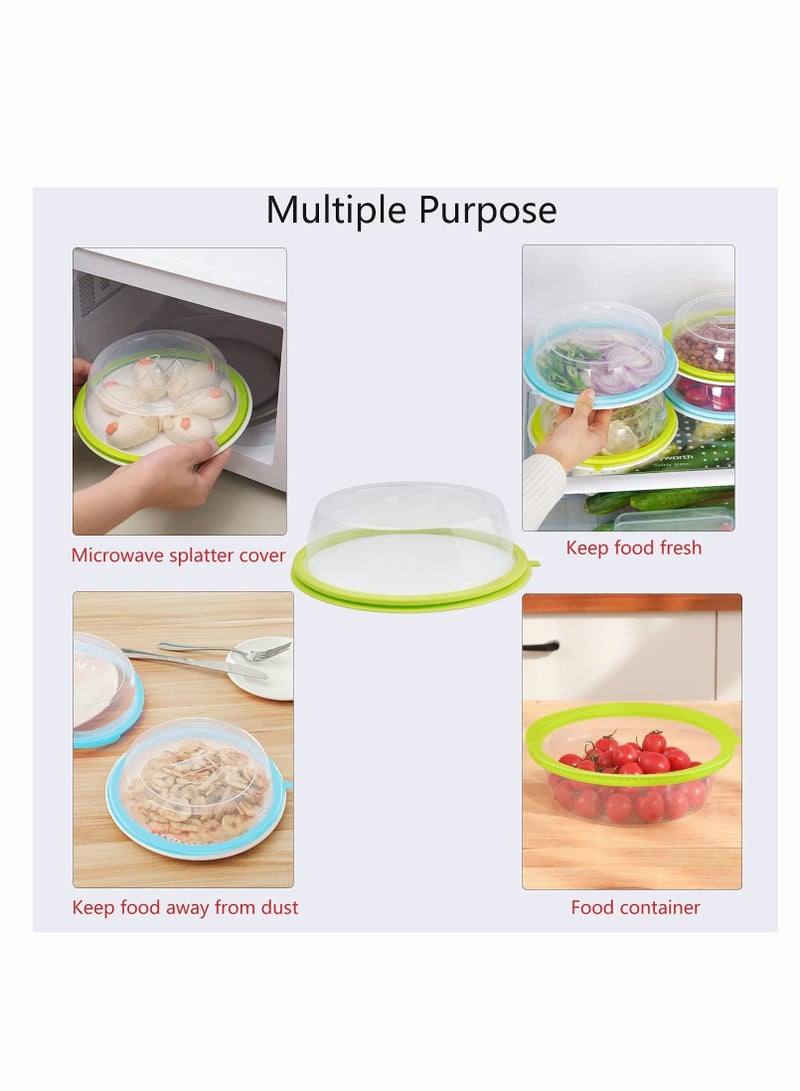Microwave Splatter Cover, 2 Pack, Small Microwave Plate Cover for Food, 7.9" Microwave Accessories with Silicone Ring, BPA Free & Dishwasher Safe Fruit, Vegetable Container - Image 4
