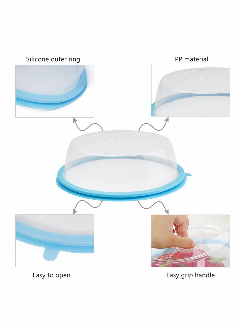 Microwave Splatter Cover, 2 Pack, Small Microwave Plate Cover for Food, 7.9" Microwave Accessories with Silicone Ring, BPA Free & Dishwasher Safe Fruit, Vegetable Container - Image 2