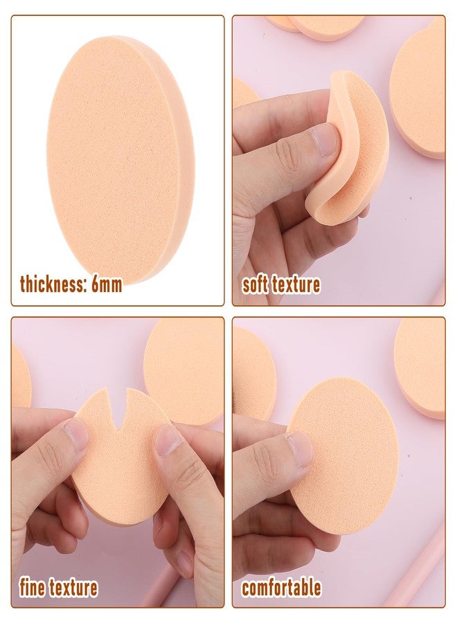 Jeffdad 12 Pcs Round Makeup Sponges, Facial Powder Puff Cosmetic Sponge Round Foam Pad Beauty Makeup Eye Foundation Powder Blender for All Skin Types Wet and Dry Dual Use(Skin color + white) - Image 4