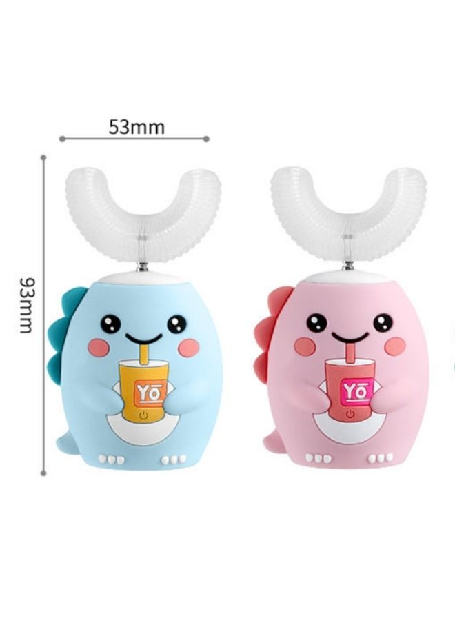 XiuWoo Suitable for 2-8 Years Old Children USB Rechargeable U-shaped Soft Silicone Cute Cartoon Electric Toothbrush 6-speed Mode Waterproof and Antibacterial with Two Brush Heads - Image 4