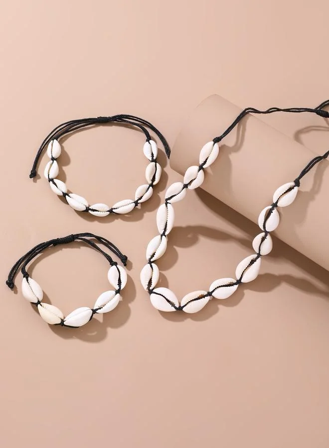 تايك تو Pack of 3 - Conch Shell Necklace and Bracelet