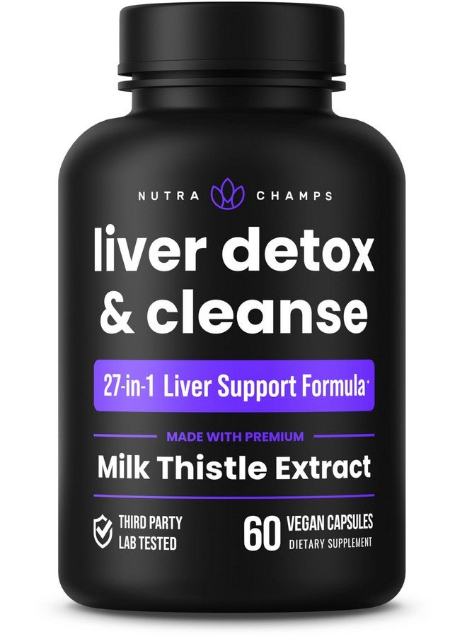 NutraChamps NutraChamps Liver Cleanse Detox & Repair Formula, 20+ Herbs: Milk Thistle Extract with Silymarin, Artichoke, Dandelion, Chicory Root Powder, Liver Support Pills Supplement, 60 Capsules - Image 1