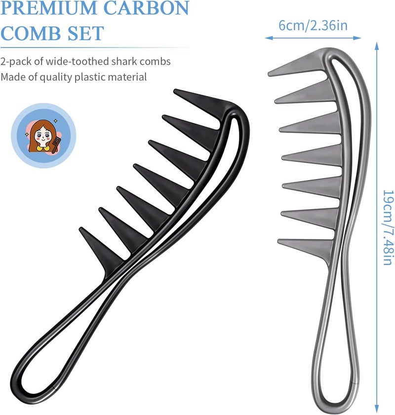 YILANJIN 2 Pcs Hair Comb, wide tooth Comb for Hairstyle Wavy Long Curly Hair Care, Hairdressing Styling Tool for Men and Women - Image 2