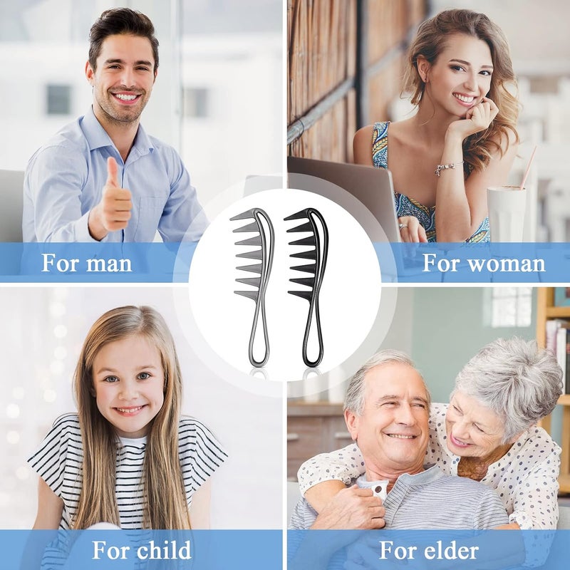 YILANJIN 2 Pcs Hair Comb, wide tooth Comb for Hairstyle Wavy Long Curly Hair Care, Hairdressing Styling Tool for Men and Women - Image 4