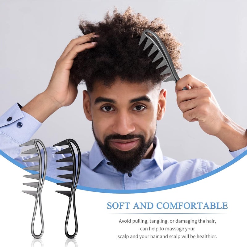 YILANJIN 2 Pcs Hair Comb, wide tooth Comb for Hairstyle Wavy Long Curly Hair Care, Hairdressing Styling Tool for Men and Women - Image 5