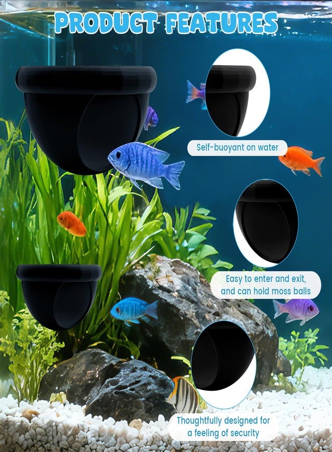 KCMOSGI 2 Pcs Floating Betta Hide & Shrimp Cave - All-in-One Aquarium Hammock, Aquarium Floating Betta Fish Skins, 3D Printed Feeding and Resting Shelter for Small Shrimp - Image 3