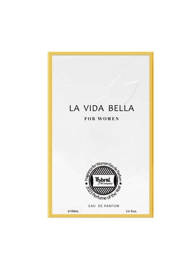 Hybrid & Company - La Vida Bella Fragrance for Women Eau De Parfum Natural Spray Elegant Scent, 3.4 Fl Oz - Image 1