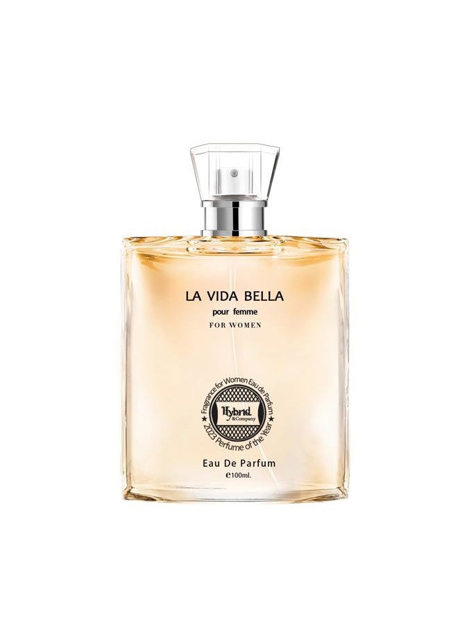 Hybrid & Company - La Vida Bella Fragrance for Women Eau De Parfum Natural Spray Elegant Scent, 3.4 Fl Oz - Image 1