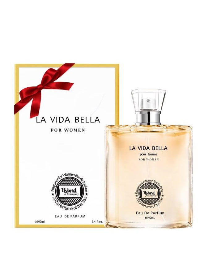 Hybrid & Company - La Vida Bella Fragrance for Women Eau De Parfum Natural Spray Elegant Scent, 3.4 Fl Oz - Image 1