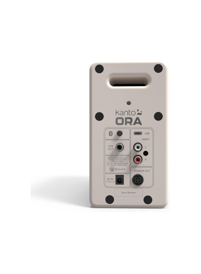Kanto Audio ORA 100W Powered Reference Desktop Speakers with USB-C Input and Bluetooth-Cream, Pair - Image 3