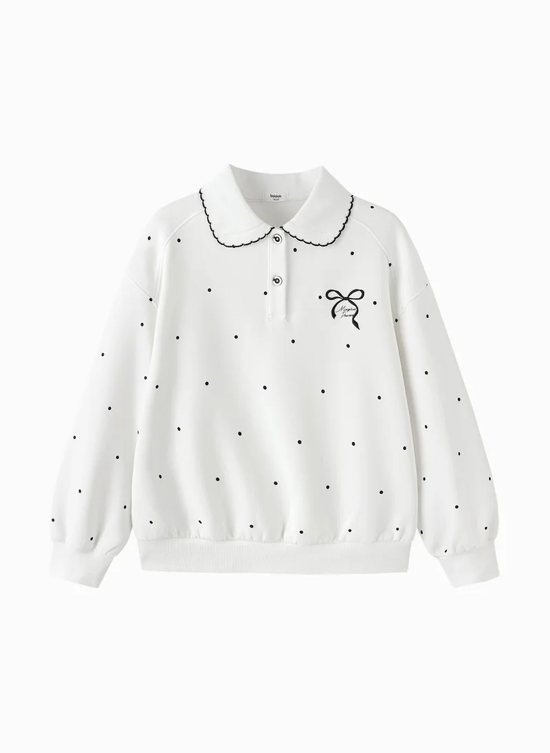 Balabala Kids Girl Lapel Sweatshirt