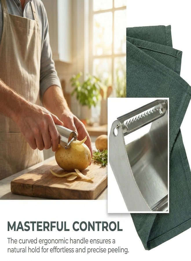 YAFIYGI Vegetable Peeler Julienne Slicer, Stainless Steel Apple Slicer, Multi-Function Kitchen Tool For Carrots Potatoes Melons, Ergonomic Grip, Great Kitchen Gadget - Image 3