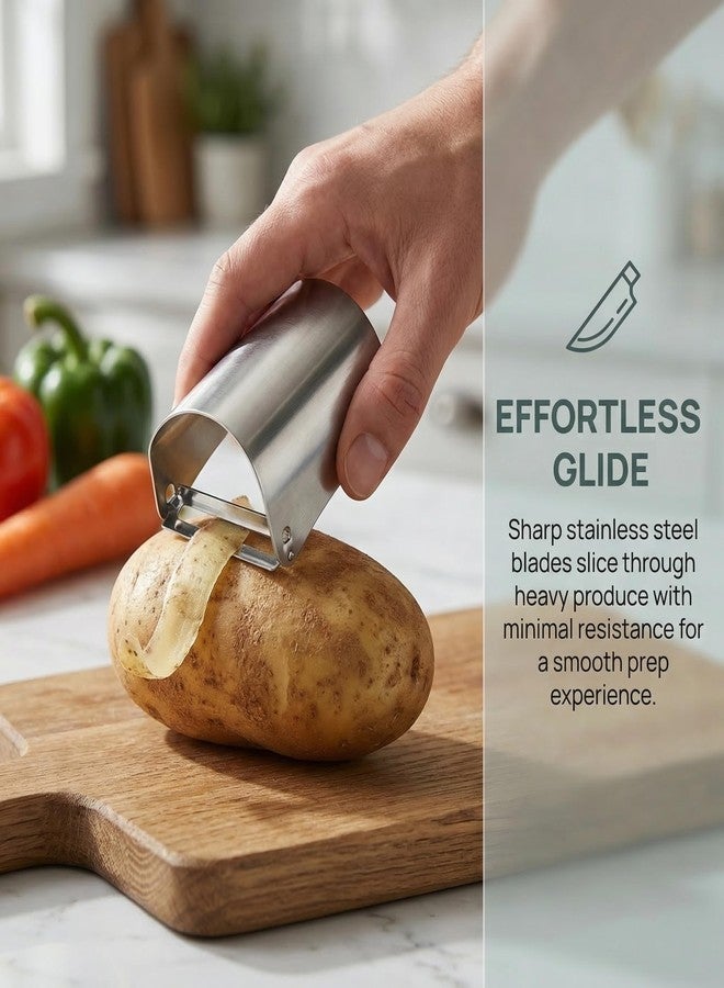 YAFIYGI Vegetable Peeler Julienne Slicer, Stainless Steel Apple Slicer, Multi-Function Kitchen Tool For Carrots Potatoes Melons, Ergonomic Grip, Great Kitchen Gadget - Image 2