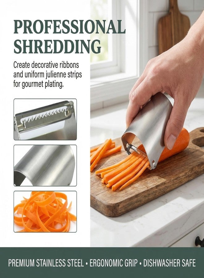 YAFIYGI Vegetable Peeler Julienne Slicer, Stainless Steel Apple Slicer, Multi-Function Kitchen Tool For Carrots Potatoes Melons, Ergonomic Grip, Great Kitchen Gadget - Image 5