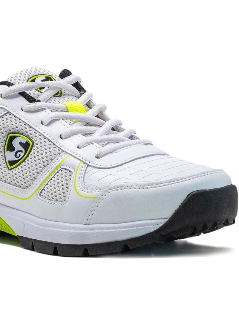 SG SCORER 6.0 Cricket Shoes for Men – White/Black/Lime, Size 10 | Lightweight Design, Strong Grip, Ideal for Training & Match Play - Image 3