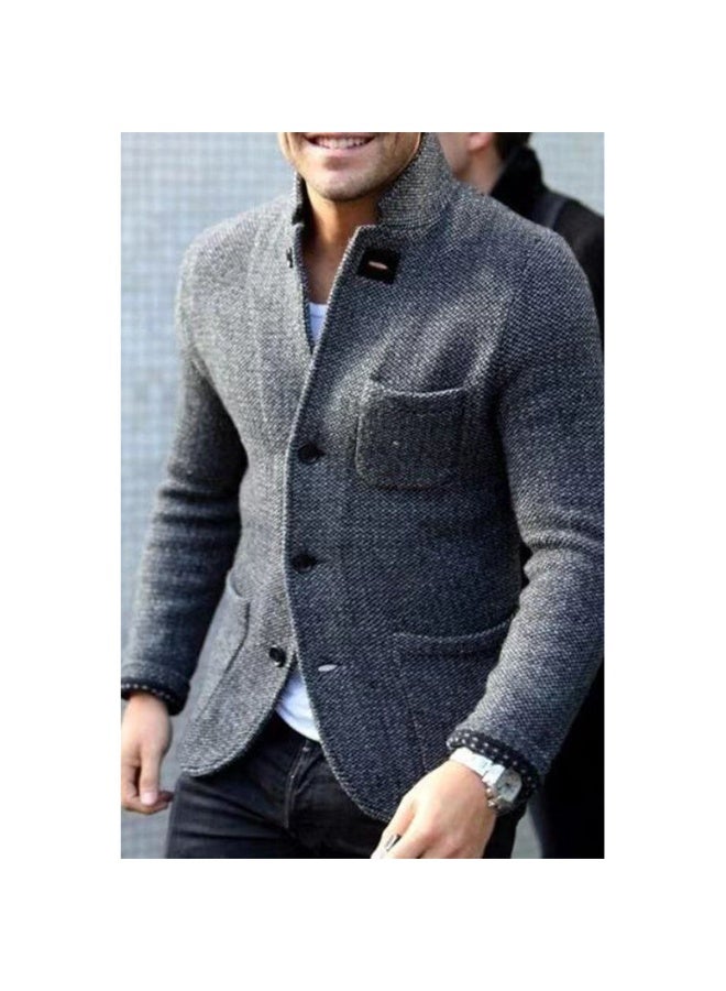 NIBEMINENT Mens Elegant Leisure Casual Knitted Blazers Spring Classic Basic Jackets Men Slim Comfy Blazers Outerwear - Image 1