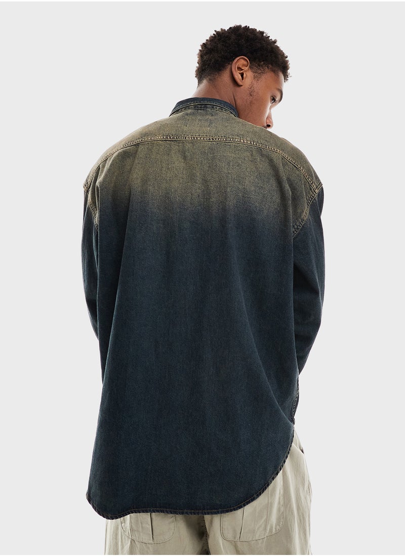Reclaimed Vintage Unisex Western Denim Shirt  - Image 2