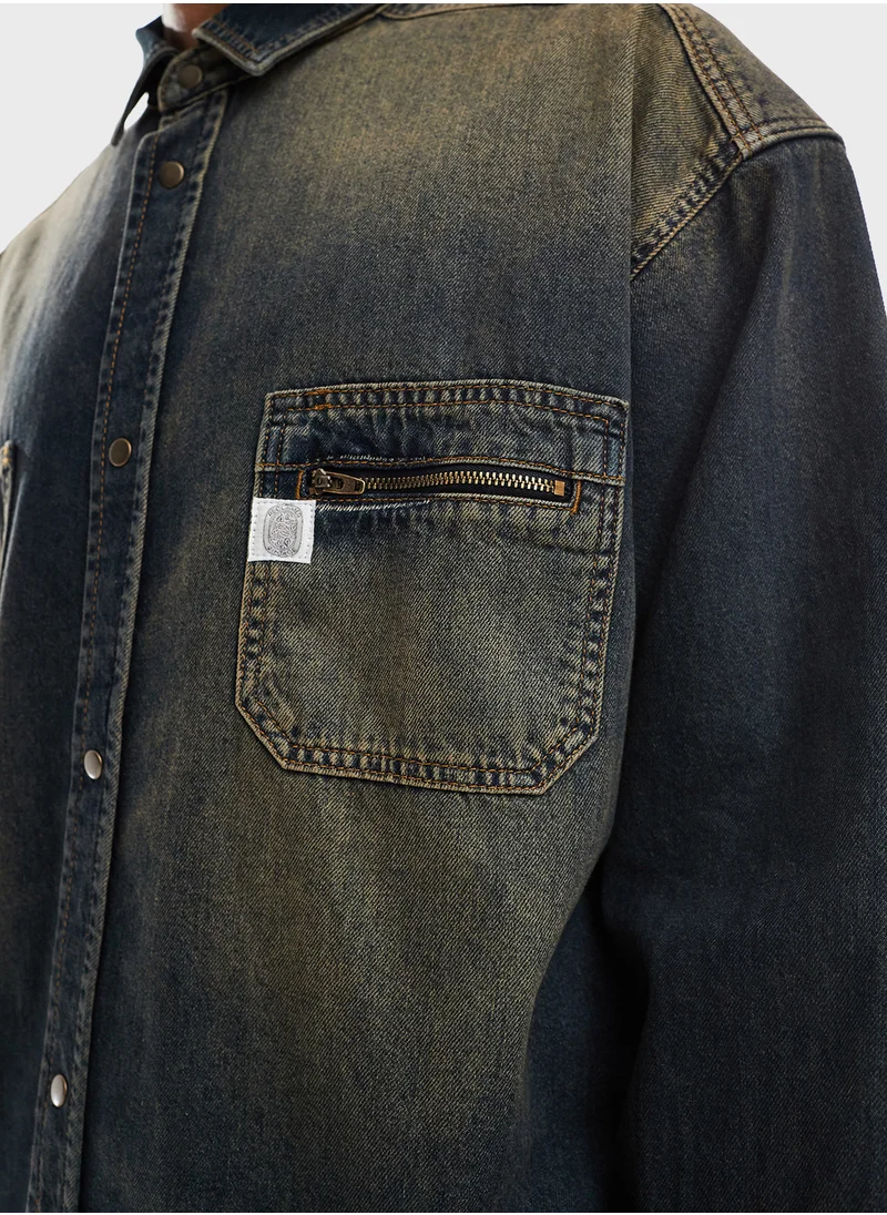Reclaimed Vintage Unisex Western Denim Shirt
