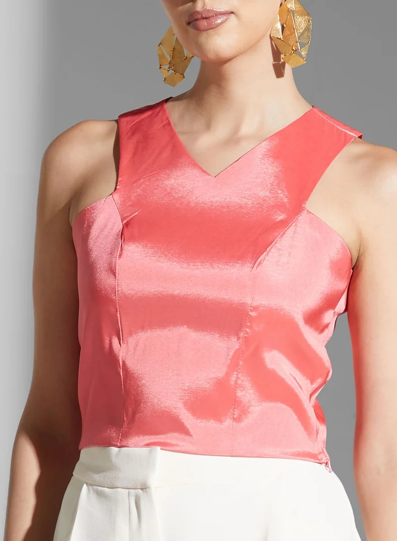 Golden Apple V-Neck Crop Top