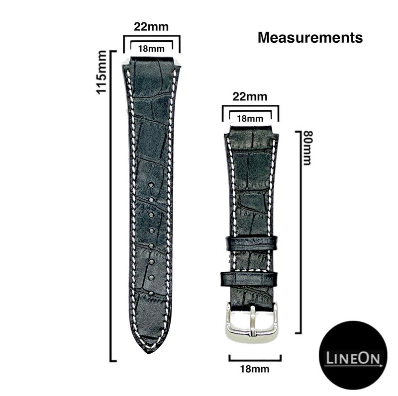 Lineon 18mm Genuine Leather Watch Strap Cut Pattern Specially Compatible With CASIO Royale ae1200, DW-291H, F-91W, F91W, AE-1400wh, A168WA, SGW-300, W-218H, AE-1000w, A158wa with Tool and Pins - Image 3