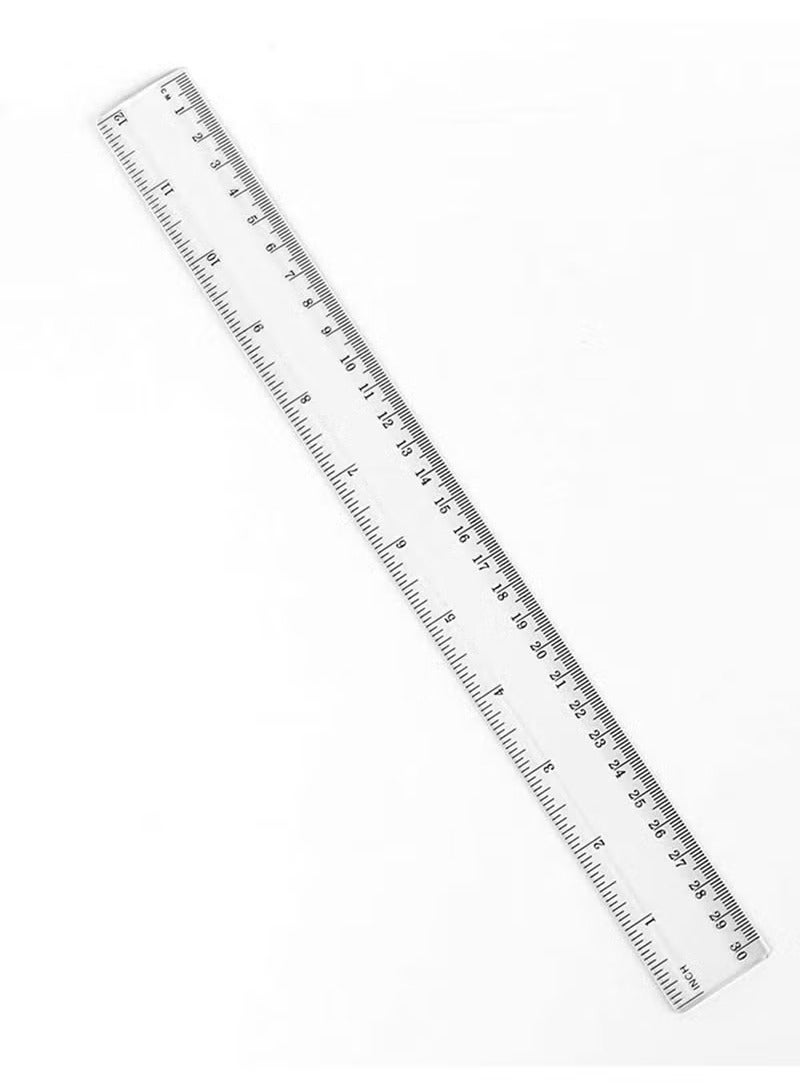 Generic Plastic Ruler, 2 Pack Plastic Ruler Straight Ruler Clear See Through Measuring Acrylic Tool for Student School Office Stationery with Centimeters and Inches  - Image 5