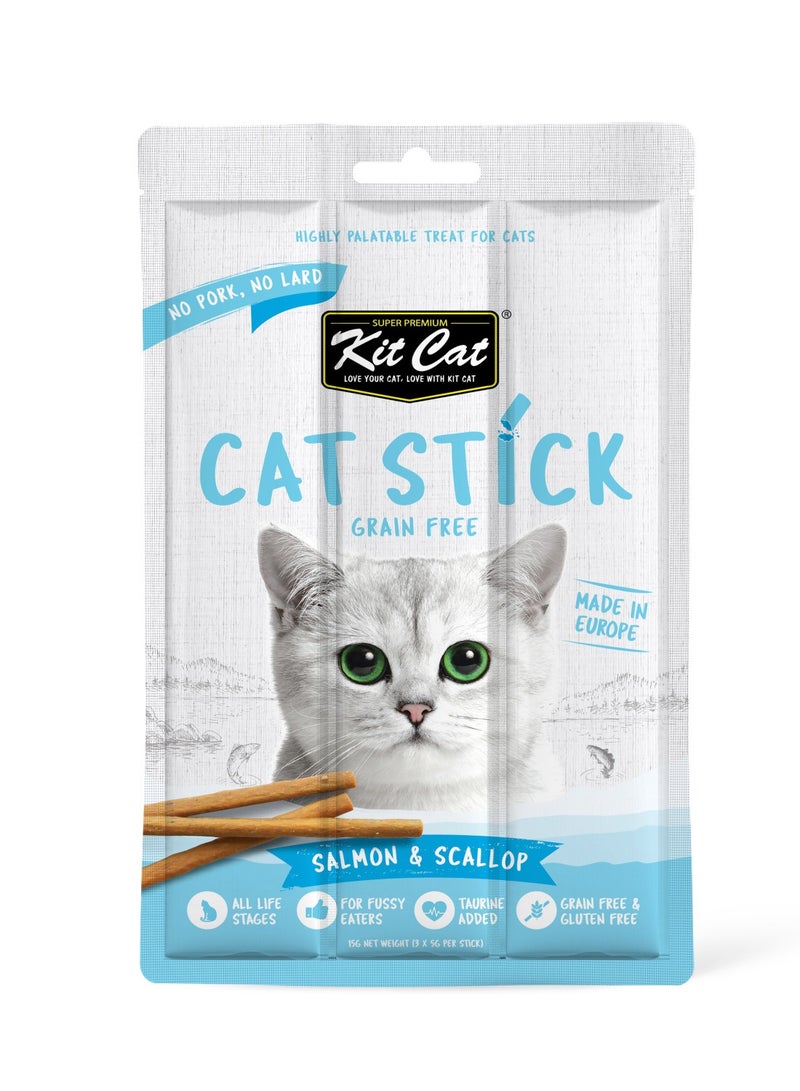 Kit Cat Grain Free Cat Stick Salmon And Scallop 15g