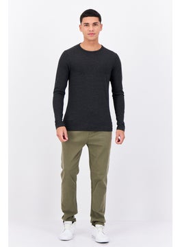 French Connection Men Crew Neck Long Sleeve Solid T Shirt, Charcoal Grey  - Image 4