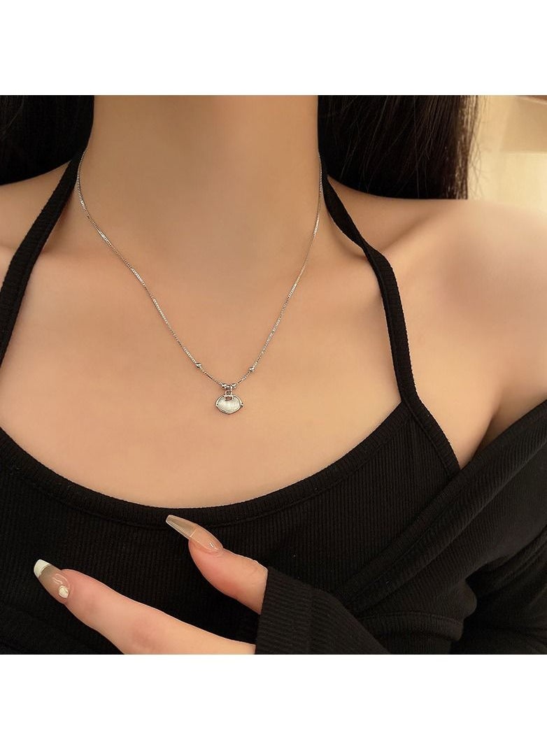 Satinior - Safety Lock Pendant Titanium Steel Necklace - Image 1