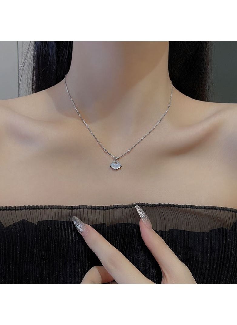 Satinior - Safety Lock Pendant Titanium Steel Necklace - Image 1
