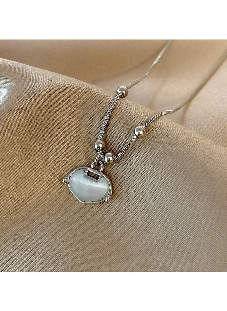 Satinior - Safety Lock Pendant Titanium Steel Necklace - Image 1
