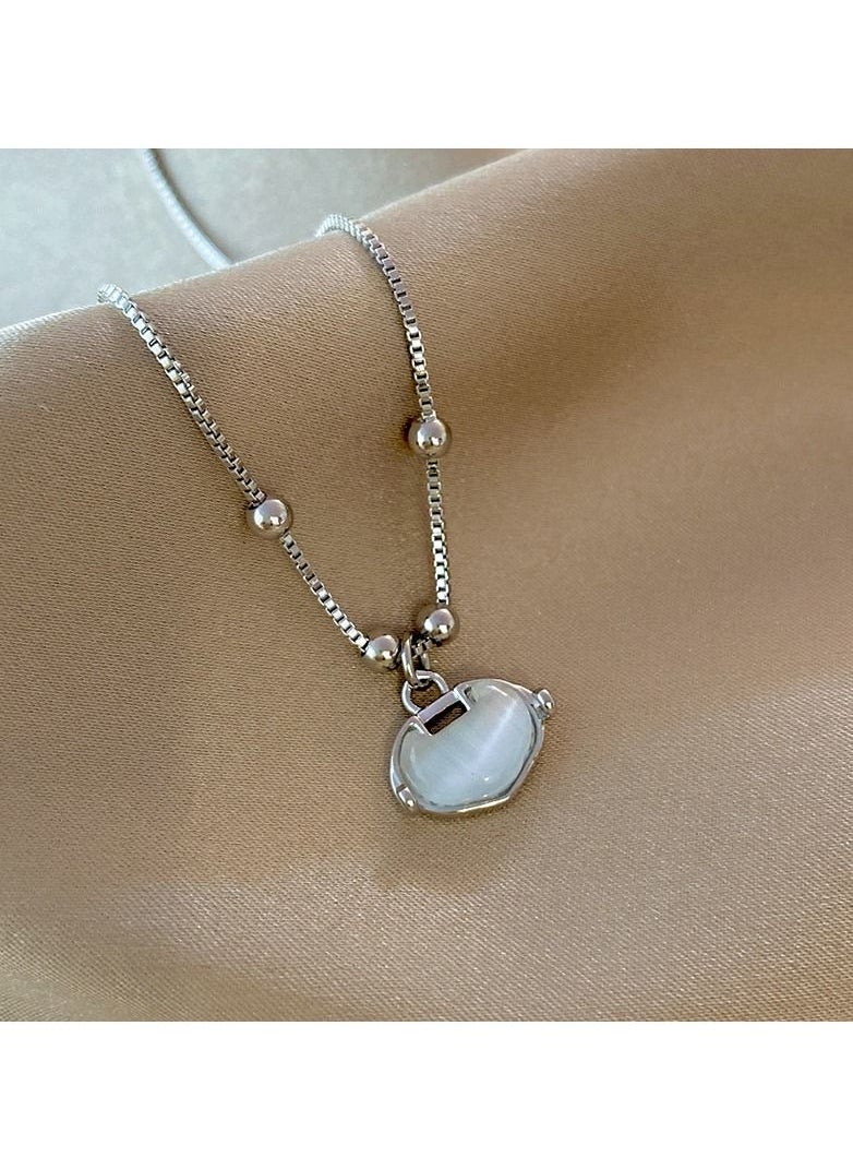 Satinior - Safety Lock Pendant Titanium Steel Necklace - Image 1