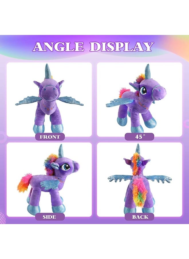 Houwsbaby - Houwsbaby 14 Purple LED Light Up Unicorn Stuffed AnimalUnicorn Plush ToyGlowing Horse Plush Toy Night Light Glitter Present for Kids Boys Girls Present for Easter Birthday Festival Christmas - Image 1