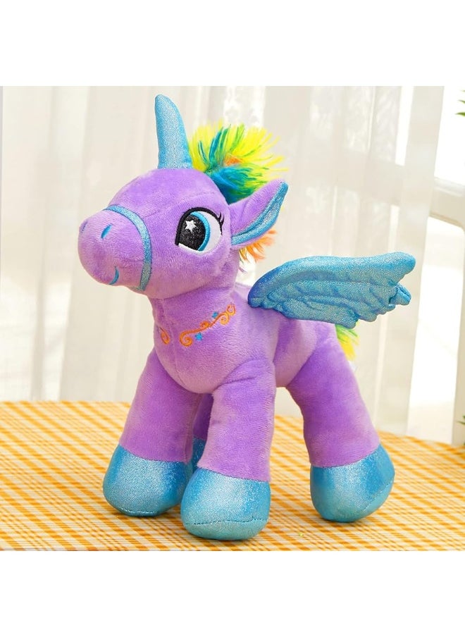 Houwsbaby - Houwsbaby 14 Purple LED Light Up Unicorn Stuffed AnimalUnicorn Plush ToyGlowing Horse Plush Toy Night Light Glitter Present for Kids Boys Girls Present for Easter Birthday Festival Christmas - Image 1