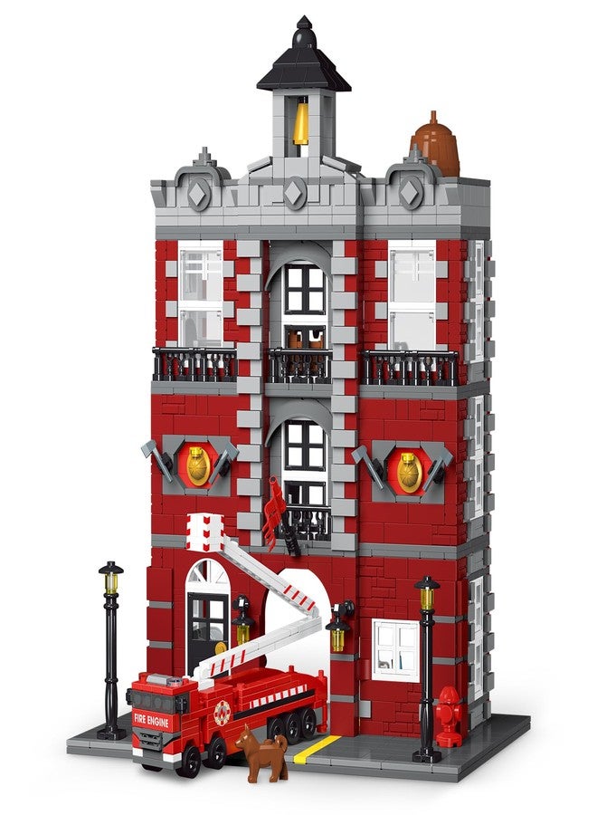 HSANHE City Fire Rescue Building Set,Compatible with Lego Fire Truck Building Blocks,Birthday Gifts for Children and Adult (1823 PCS) - Image 1