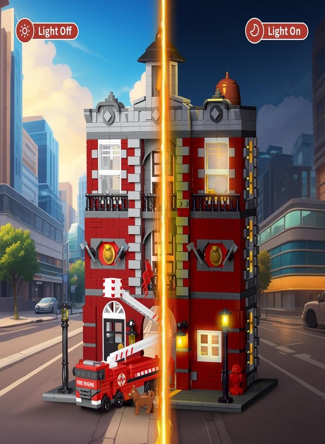 HSANHE City Fire Rescue Building Set,Compatible with Lego Fire Truck Building Blocks,Birthday Gifts for Children and Adult (1823 PCS) - Image 5