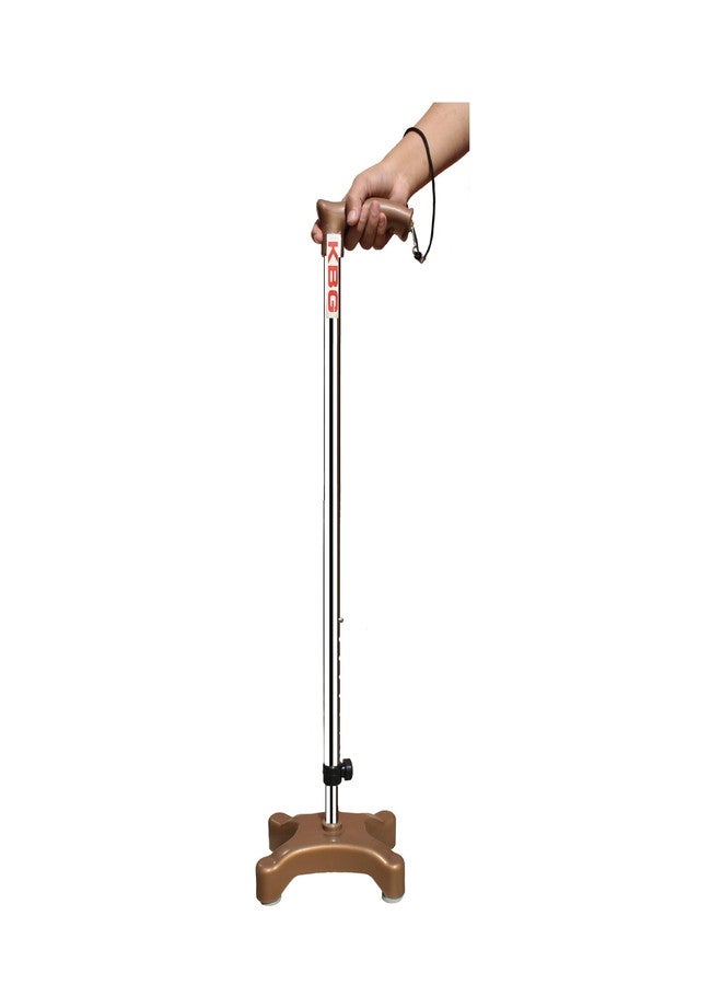 كي بي جي عصا مشي قابلة للطي من الكروم، رباعية الأرجل، قابلة لتعديل الارتفاع، مزودة بمقبض على شكل حرف T، مناسبة لكبار السن وذوي الاحتياجات الخاصة (نحاسي). - Image 2