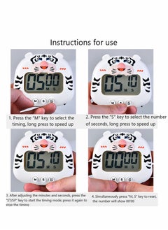 Excefore Kitchen Timer  Large Display Digital Timer Magnetic Back Loud Alarm Animal Countdown Timer White Cooking Timers for Kitchen Teachers Students Games Meetings Sports Timer for Workouts Exercise  - Image 5