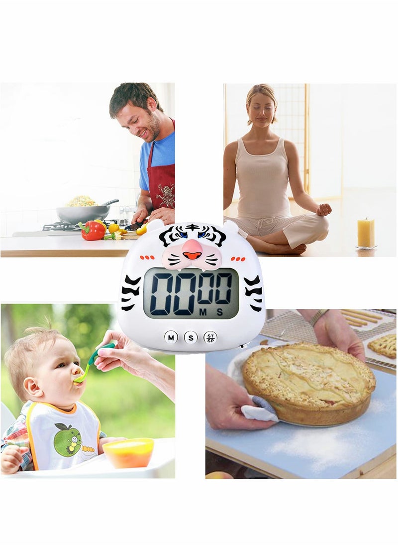 Excefore Kitchen Timer  Large Display Digital Timer Magnetic Back Loud Alarm Animal Countdown Timer White Cooking Timers for Kitchen Teachers Students Games Meetings Sports Timer for Workouts Exercise  - Image 3