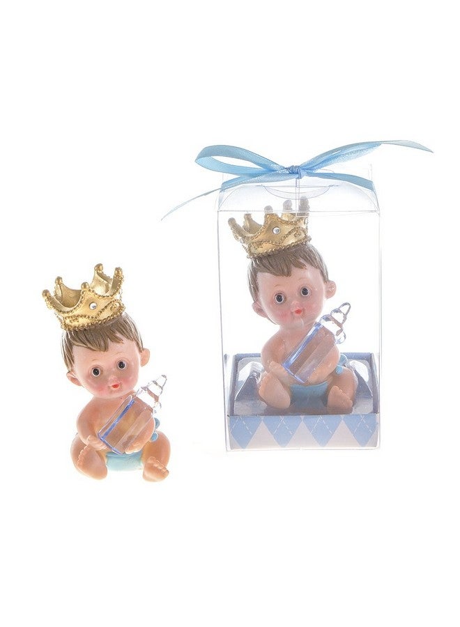 Lunaura مجموعة تذكارية للأطفال من 12 "ولد" يرتدي تاجًا ويحمل زجاجة الحليب باللون الأزرق - Image 2