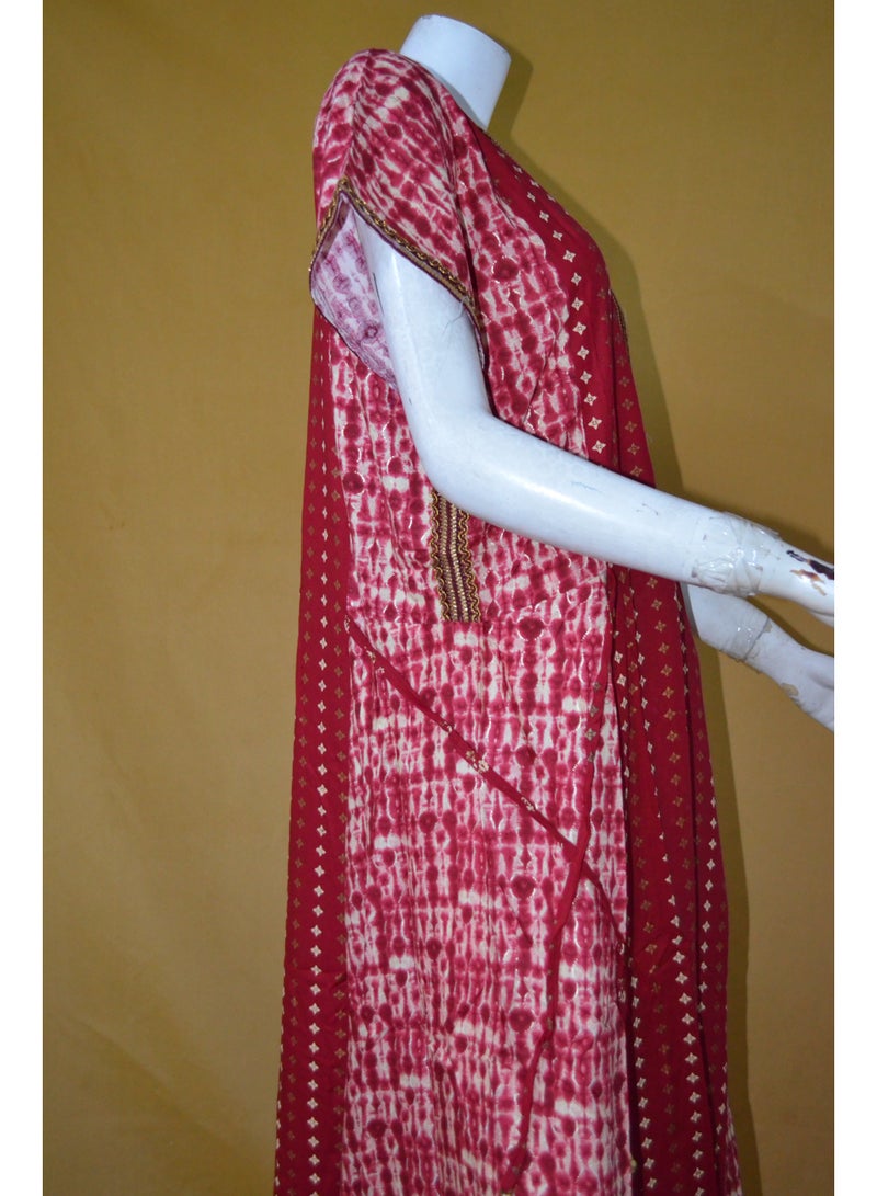 زينة جلابية نسائية أنيقة مطرزة – واسعة من الأسفل، بأكمام باتوينج، بشريط جانبي قابل للتعديل - Image 3