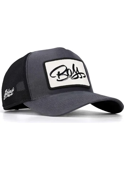 Black Börk V2 Trucker Boss - Unisex Anthracite-Black Hat with 1bs Code Logo