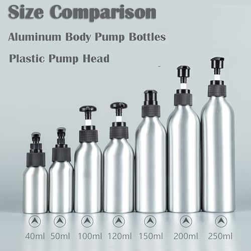 VANTOBEST 3Pcs Silver Aluminum Lotion Pump Bottles with Black PP Pump Head Empty Cosmetic Contaniner Storage Jar Makeup Dispenser for Emulsion Lotion Shampoo Bath Shower (250ml/8.5oz) - Image 3