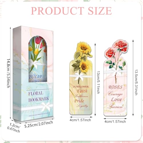 OFIFO® 20PCS Floral Bookmarks Set, Cute Plant Vase Shape Paper Page Markers, Multicolor Aesthetic Bookmarks for Books, Gift for Women, Girls, Kids, Students, Ideal for Reading, Study - Image 2