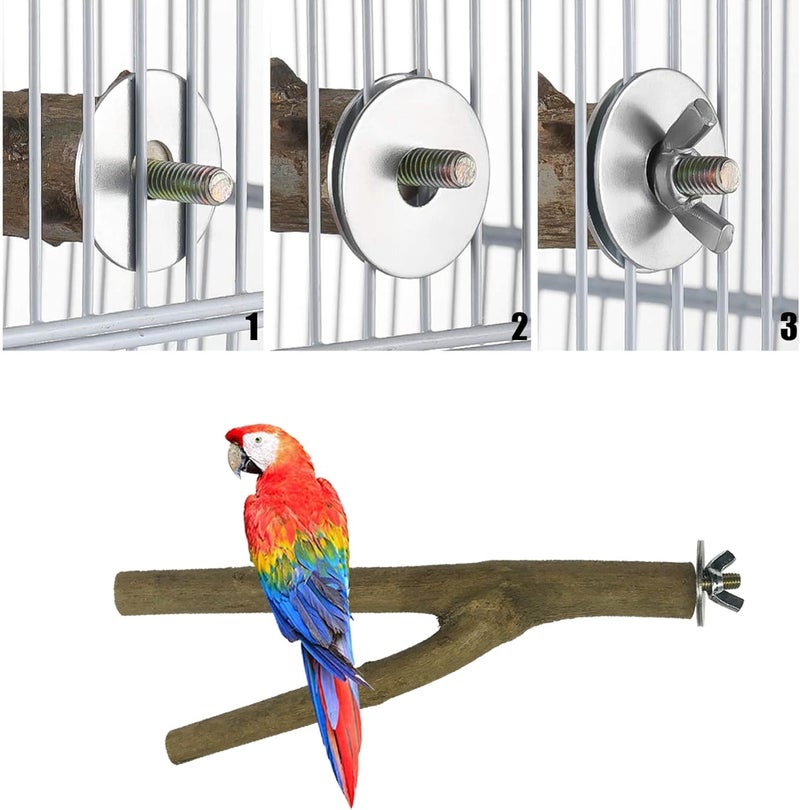 Allazone NA 10 PCS Natural Wood Bird Perch Stand, Bird Parrot Perch Stand Set, Wooden Parrot Perch Stand Perch Platform Cage Accessories for Parrotlets Cockatiels Budgies Parakeets - Image 3