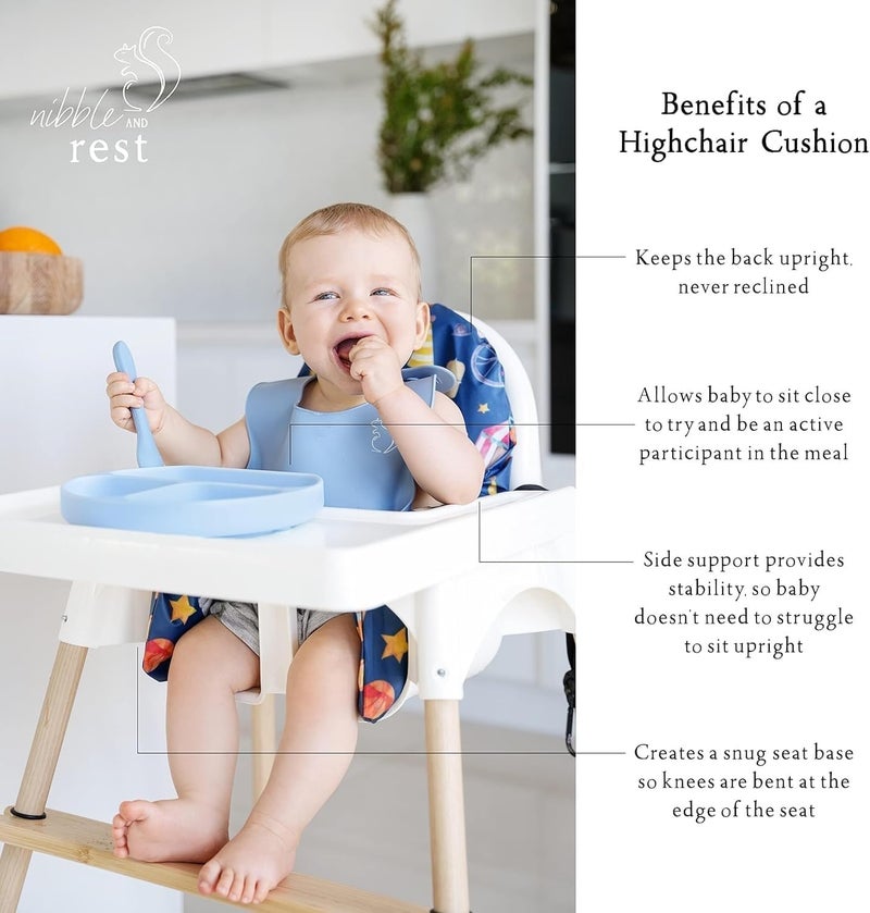 Nibble and Rest Highchair Insert Cover, Compatible for IKEA Antilop Highchair, High Chair Accessories Stain-Proof and Wipeable Insert Cover(Cushion NOT Included) (Rainbow with Stars) - Image 3