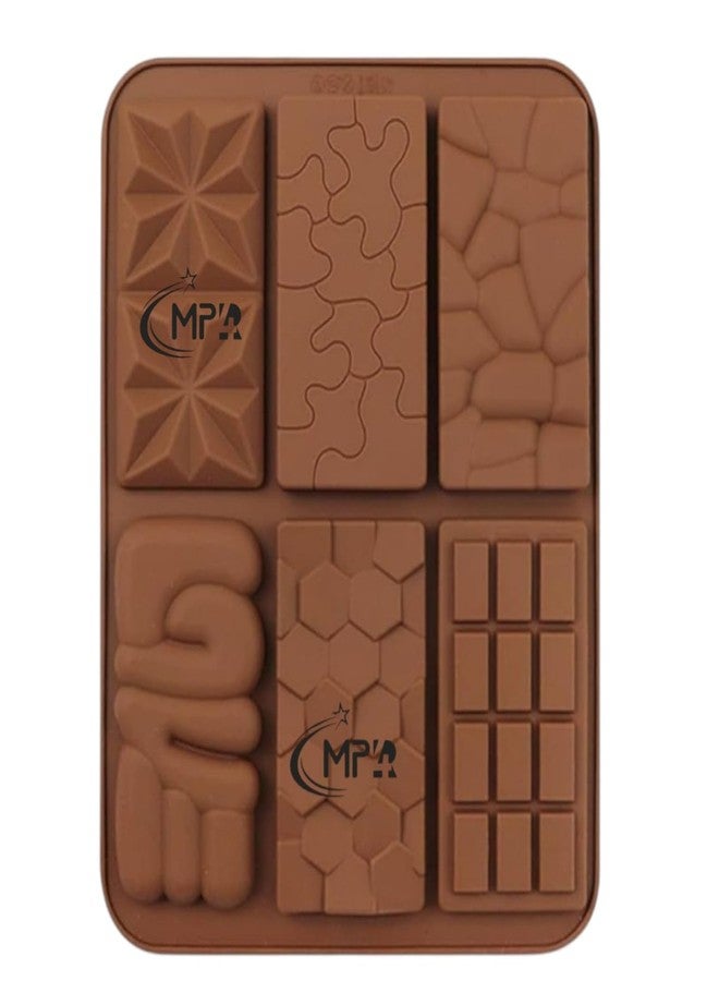 MPR4 6-in-1 Silicone Chocolate Mould Tray, Multi Shape Break-Apart, DIY 3D Candy Mold for Jelly, Cakes, Cookies, Cupcake Decoration