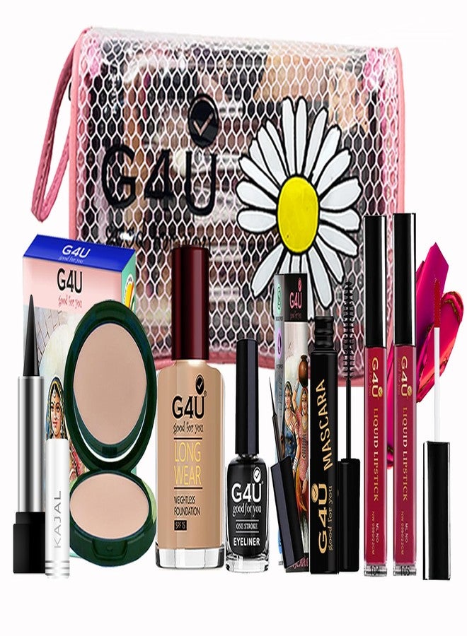 G4U All in One Makeup Kit With Pouch Gift Set for Women & Girls, Basic Cosmetics Kit for Beginner & Professionals Pack of 8 Pcs A23012059 - Image 2
