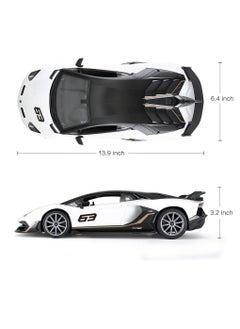 RASTAR Remote Control Cars 1/14 Scale Officially Licensed RC Series Lamborghini Aventador SVJ, Electric Sport Racing Hobby Toy Car Model Vehicle for Boys and Girls Teens and Adults Gift - White  - Image 3