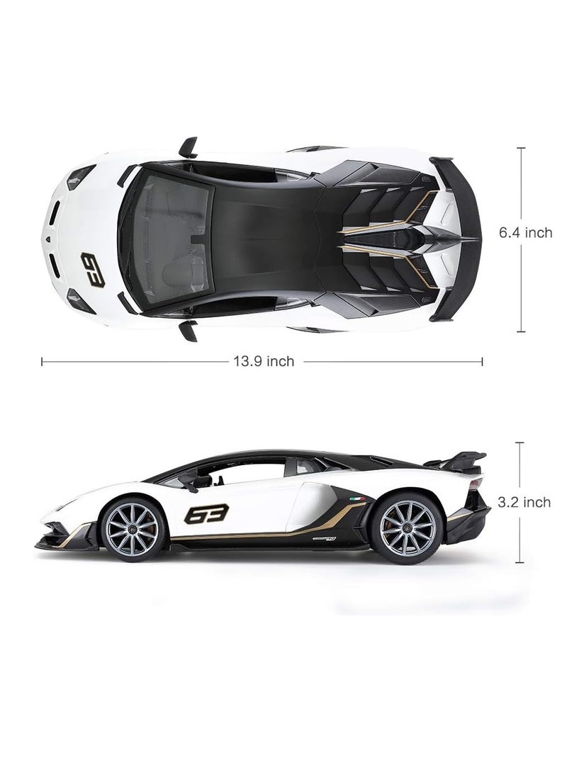 RASTAR Remote Control Cars 1/14 Scale Officially Licensed RC Series Lamborghini Aventador SVJ, Electric Sport Racing Hobby Toy Car Model Vehicle for Boys and Girls Teens and Adults Gift - White  - Image 3